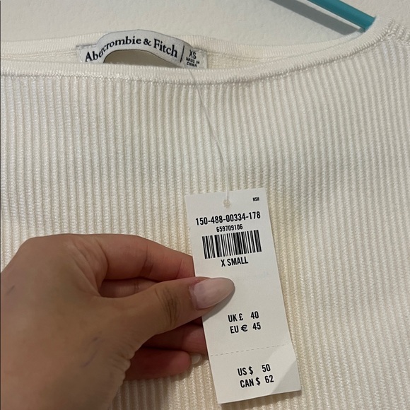 Abercrombie & Fitch Cream Ribbed Tank Top - Picture 2 of 3